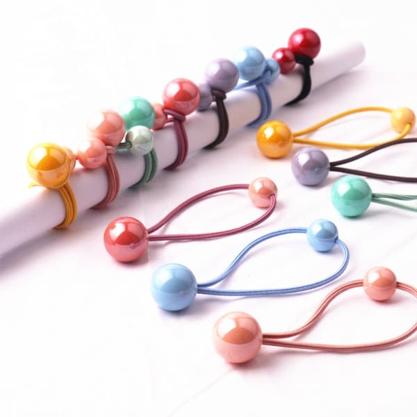 2st Hårband med bollar Bubble Scrunchie MÖRKROSA 2ST 2ST Dark pink 2pcs-2pcs