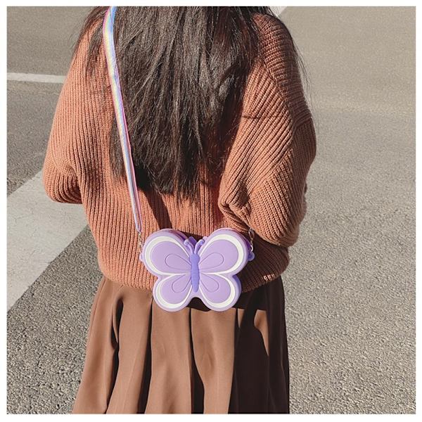 Kids Crossbody Bag Girl Messenger Bag LILA FJÄRIL FJÄRIL purple butterfly-butterfly