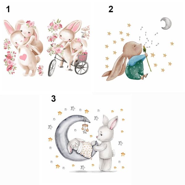Seinätarrat Sarjakuva Rabbit Decals 1 1 1