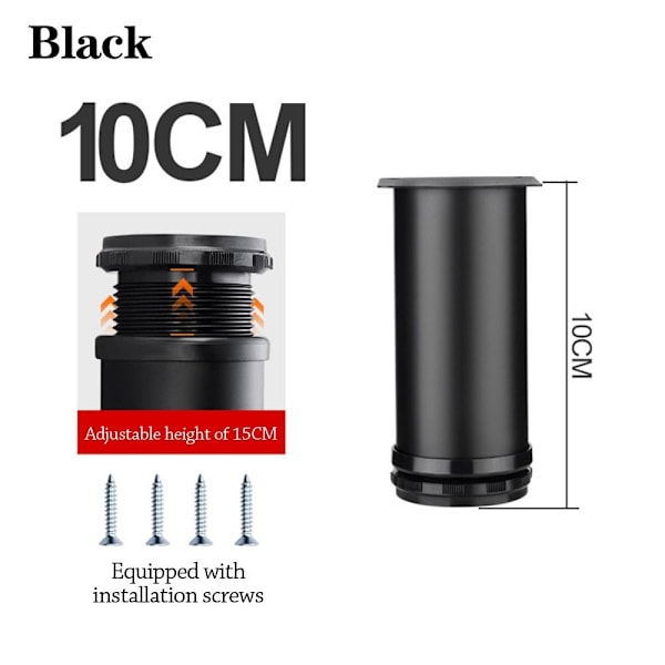 Huonekalut Pyörät Jalat MUSTA 10cm Black 10cm