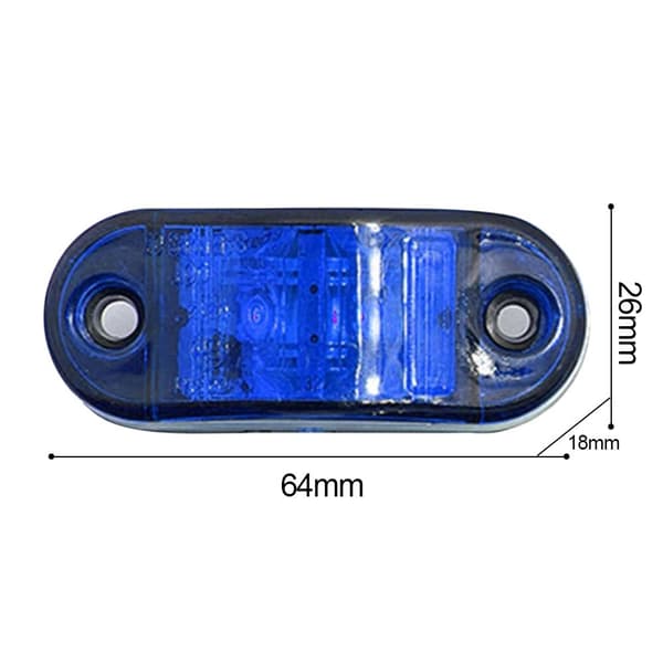 2 st LED-sidomarkeringar Varningsbakljus BLÅ Blue