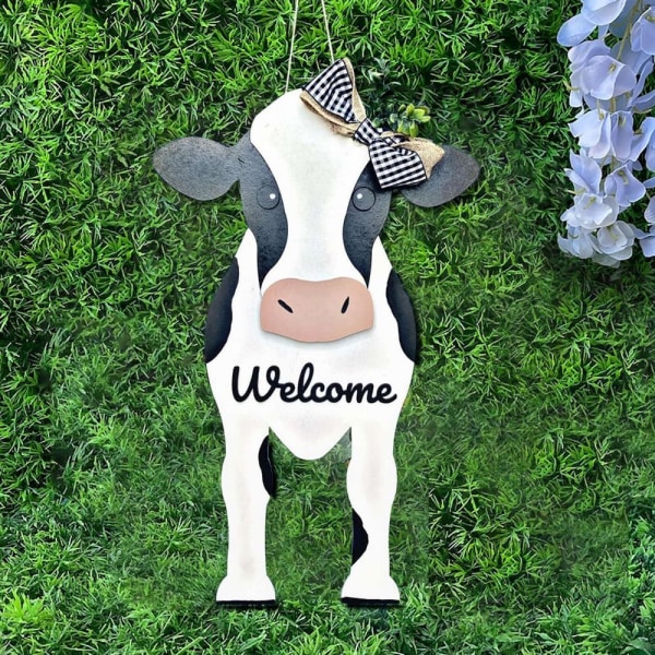 Välkommen Dörrskyltar Farmhouse COW COW Cow