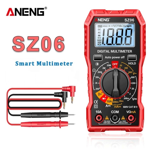 Digital Multimeter Spændingsmåler SORT Black