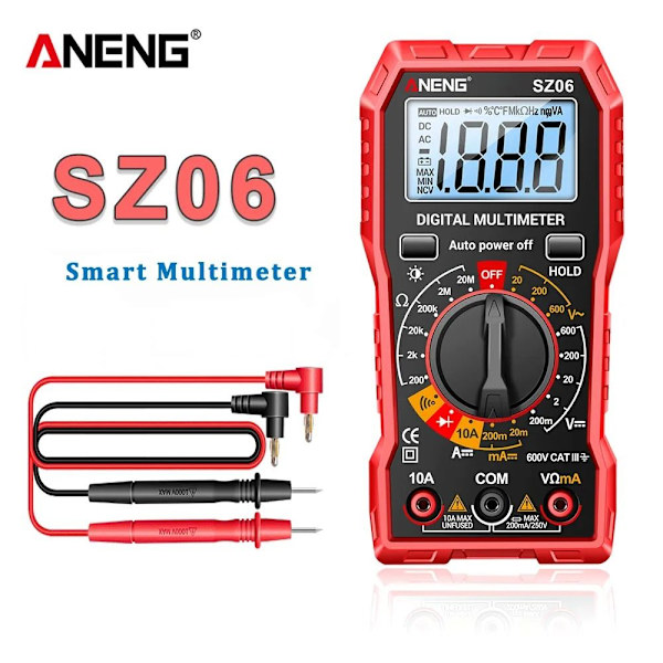 Digital Multimeter Spänningsmätare SVART Black