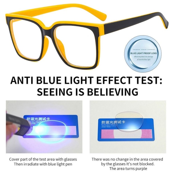 Anti-Blue Light Glasses Neliönmuotoiset silmälasit LÄPINÄKYVÄT Transparent