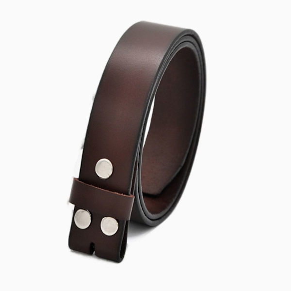 Äkta läderbälte utan spänne Gördel MÖRKBRUNT 130CM dark brown 130cm