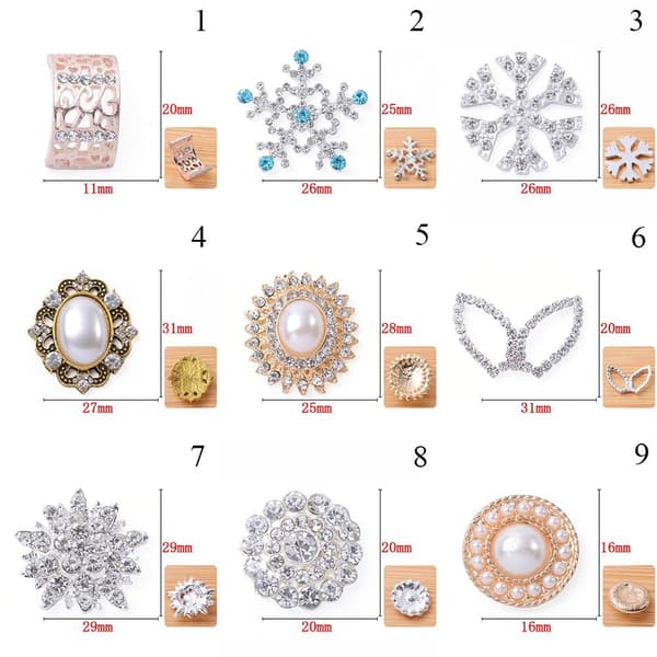 10/20 st pärlknappar strassknappar 9 (10 st) 9 (10 st) 9(10PCS)