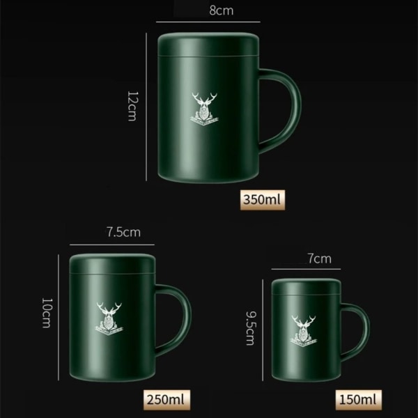Kaffekopp Dubbelbottnad Mugg SVART 250ML 250ML black 250ml-250ml