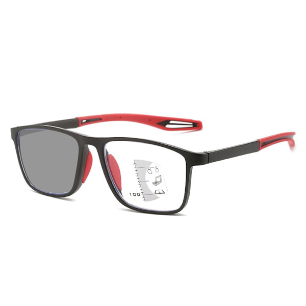 Anti-blått ljus Läsglasögon Fyrkantiga glasögon RÖD STYRKA Red Strength 150