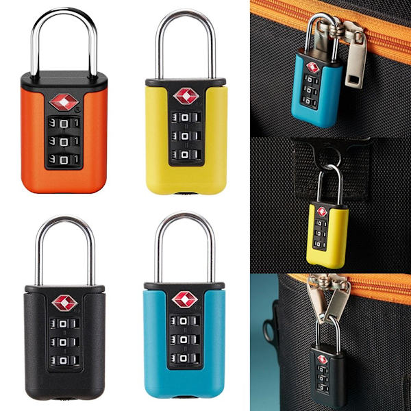 TSA Customs Code Lock Bagage Lösenordslås SVART Black