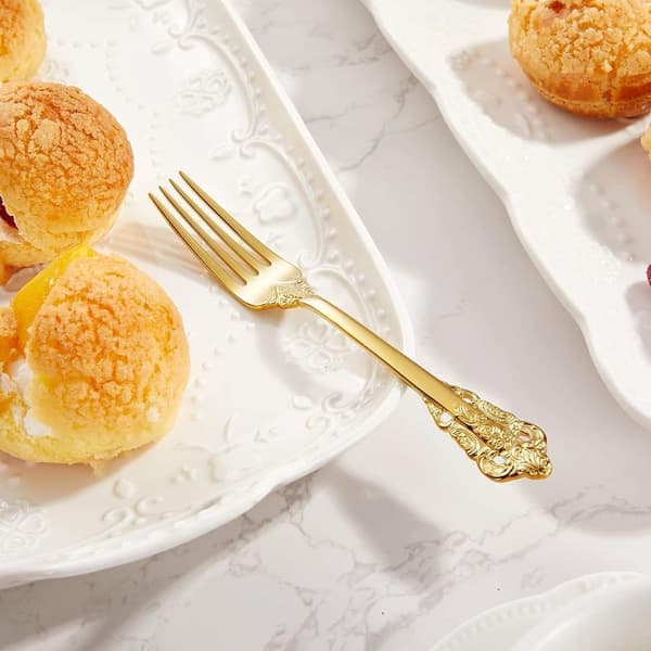 4 stk Dessertgaffel i rustfritt stål Retrogaffel i rustfritt stål 4 4 pcs