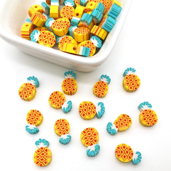 Ananas Perler Polymer Clay Spacer Beads