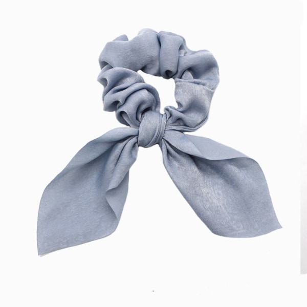 5 stk Silk Scrunchie Bowknot Hårtau LYSGRÅTT light grey