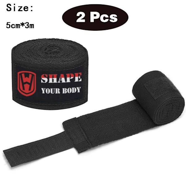 Boxing Wraps Bløde Armbånd SORT black