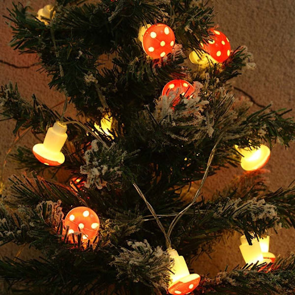 Mushroom Lamp String Lamper Champignon 1,5M 10LED BATTERI 1,5M 1.5m 10LED Battery