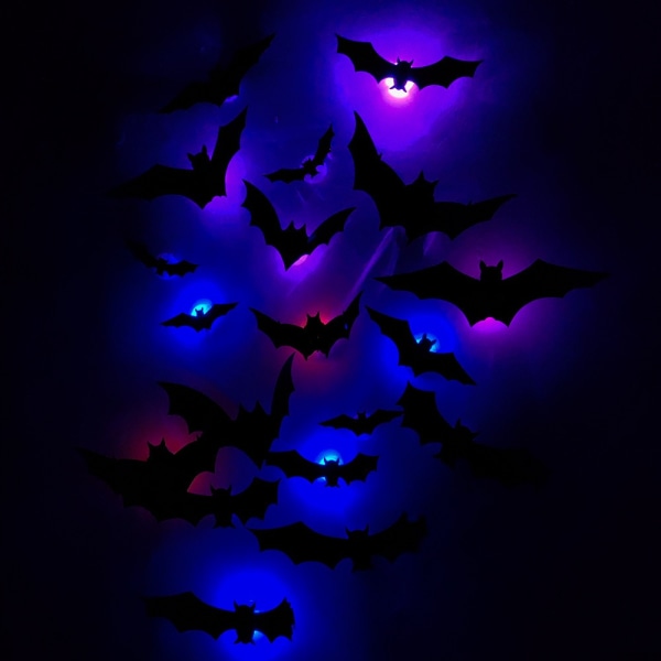 LED-lepakkovalo Halloween-koriste 36 kpl 36 kpl 36Pcs