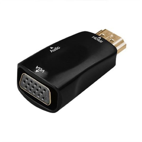 HDMI-yhteensopiva VGA-sovitinmuunninsovitin MUSTA Black