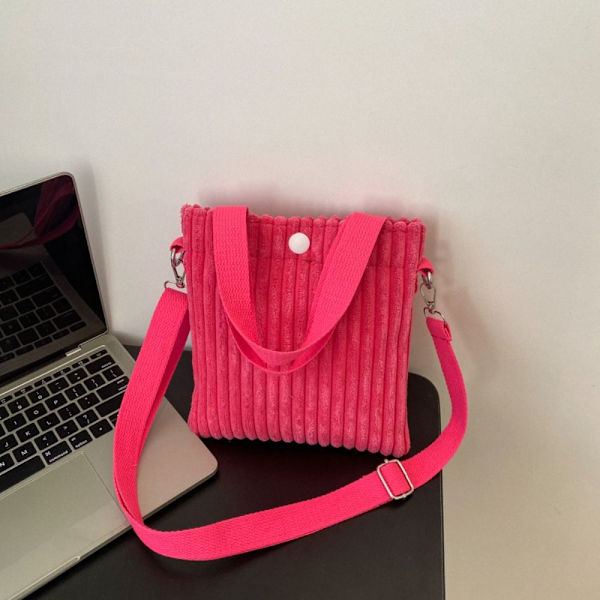 Axelväska i canvas Crossbody liten väska ROSE RED rose red