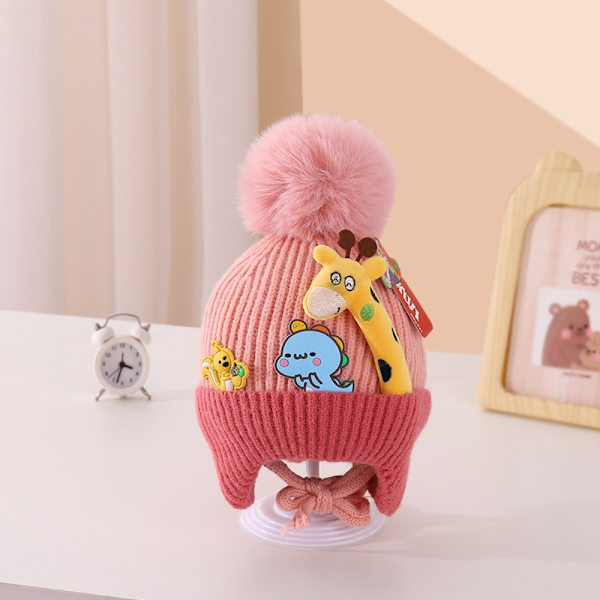 Baby Boy Bonnet Fur Ball SININEN Blue