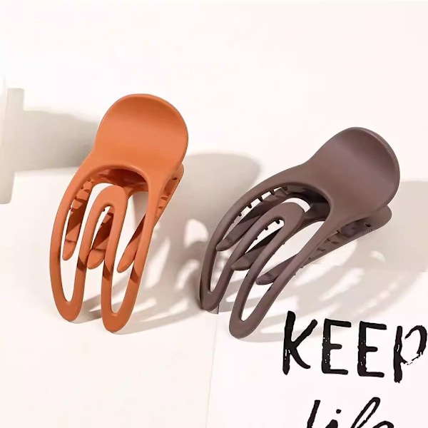 Flade Hårclips Hårklo KAFFE Coffee