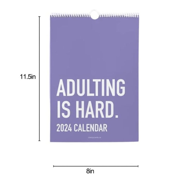 Adulting is Hard 2024 Kalender Funny Monthly Calendar Wall