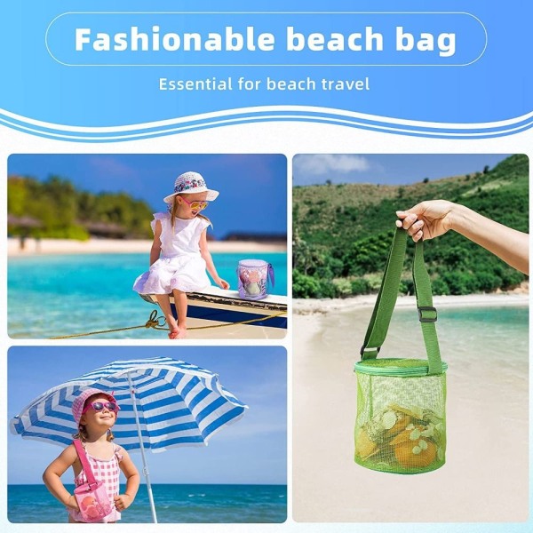 Mesh Beach Bag Toy Organizer Net VIHREÄ green