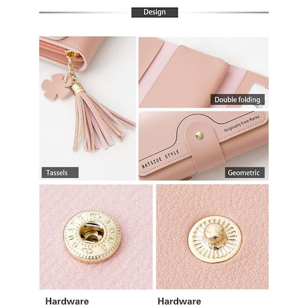 Dam Girl Lady Bag Geometrisk Plånbok MÖRKROSA Dark Pink