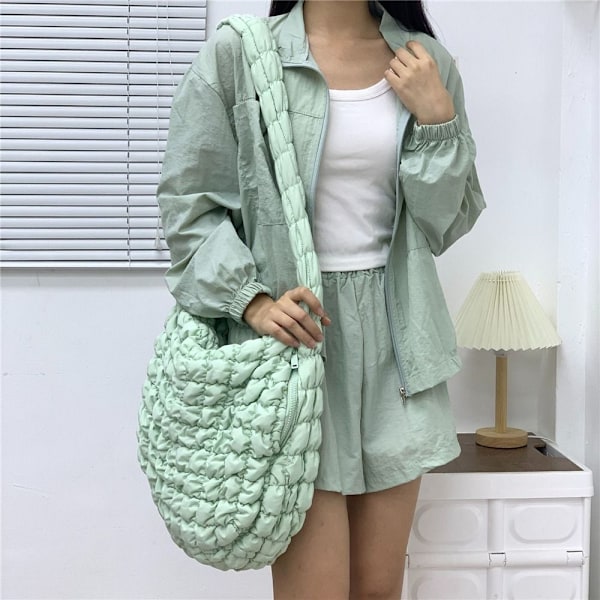 Quiltet mulepose Puffer mulepose LYSEBLÅ Light Blue