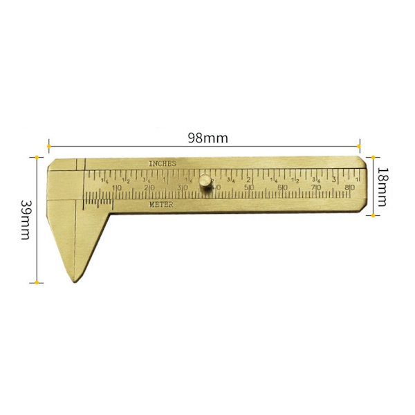 Messing Vernier Caliper Glidemåler ENKEL SKALA ENKEL SKALA Single Scale