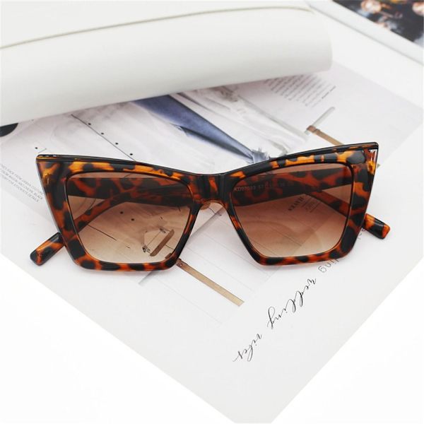 Cat Eye Solbriller Firkantede Solbriller SORT LEOPARD SORT Black Leopard