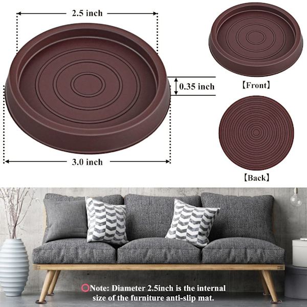 Møbelbrikker Møbelunderlag SORT 8STK 8STK Black 8pcs-8pcs