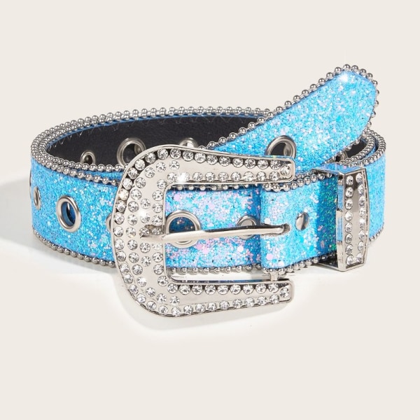 Rhinestone Belte Linje SKY BLUE sky blue