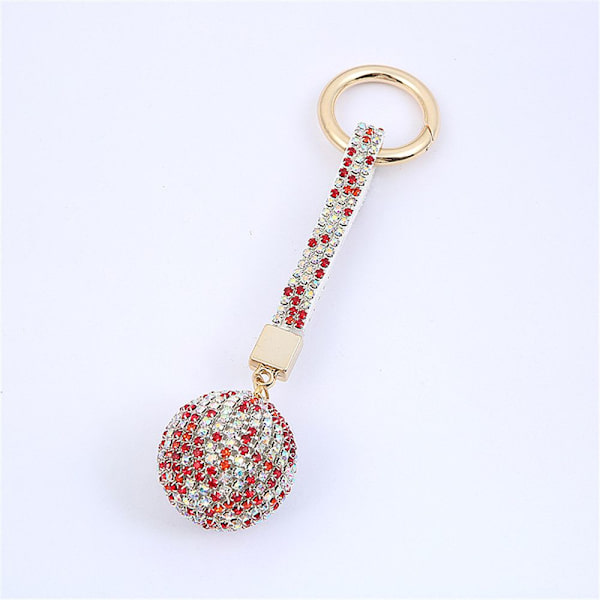 Rhinestone läderrem Crystal Ball Pendant nyckelring 2 2