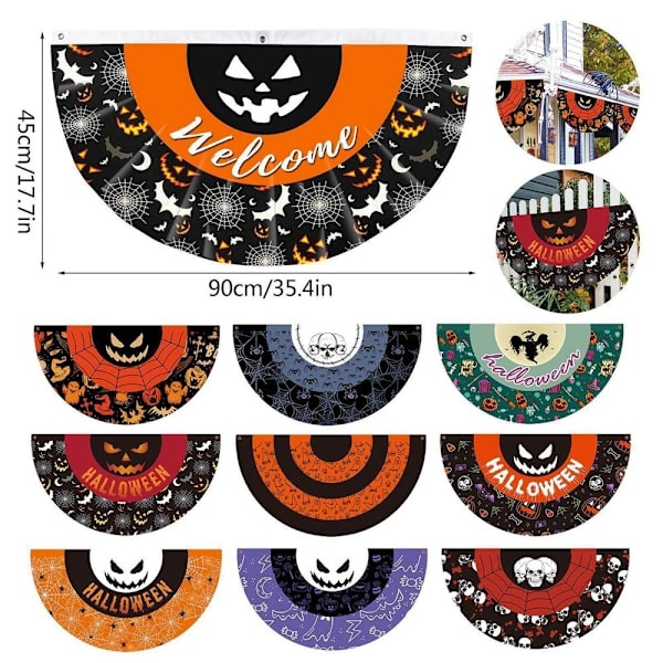 Halloween Fläktformad banner Halloween Bunting Flag STIL 2 Style 2
