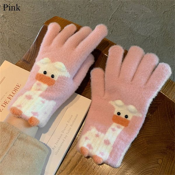 Strikkede hansker Varme hansker ROSA pink