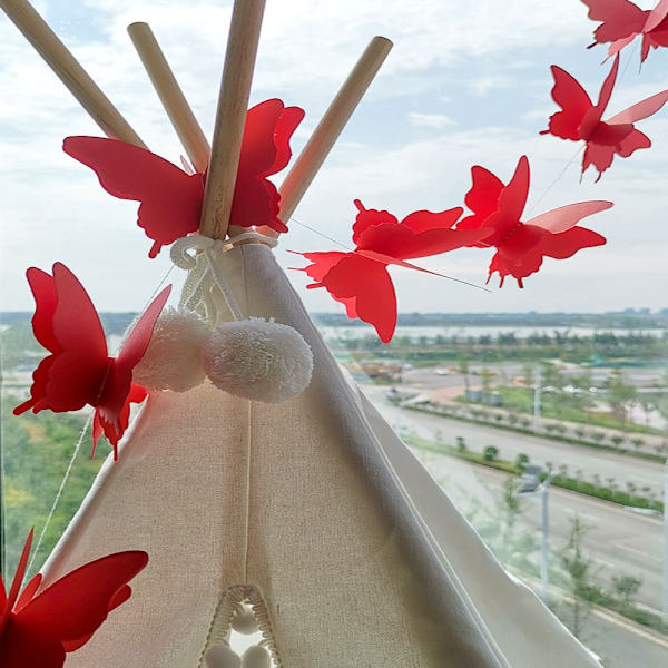5kpl Butterfly Garland Riippuva lippu lippu PUNAINEN Red