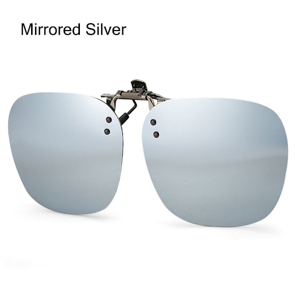 Clip-On Polarisoidut aurinkolasit Flip-up aurinkolasit Mirrored Silver