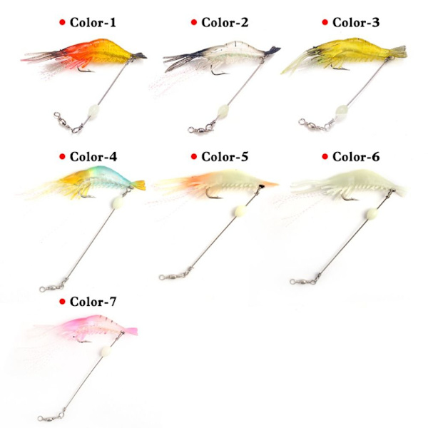 3 kpl Luminous Bead Shrimp Bait uppoamispehmeä viehe 4 4 4