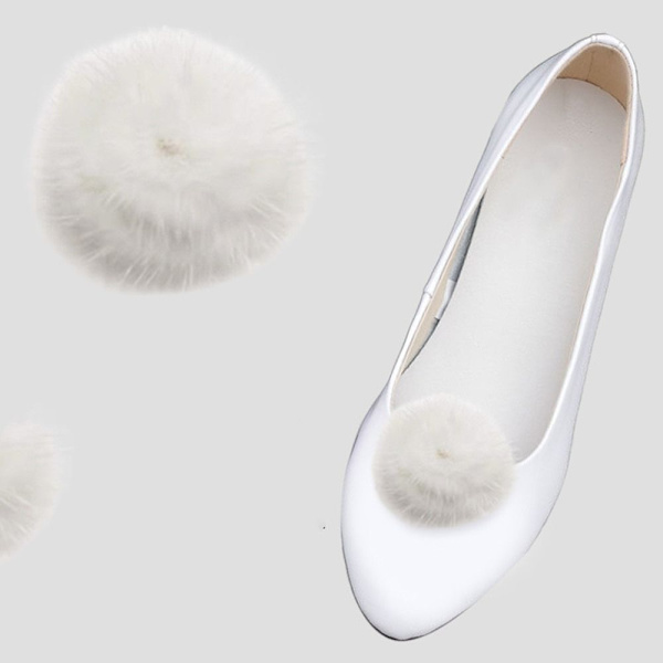 1 pari Shoe Decorations Clip Charm -solki VALKOINEN white