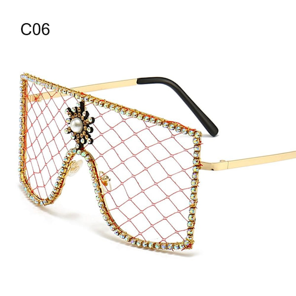Rhinestone Mesh lasit Y2K aurinkolasit C06 C06 C06