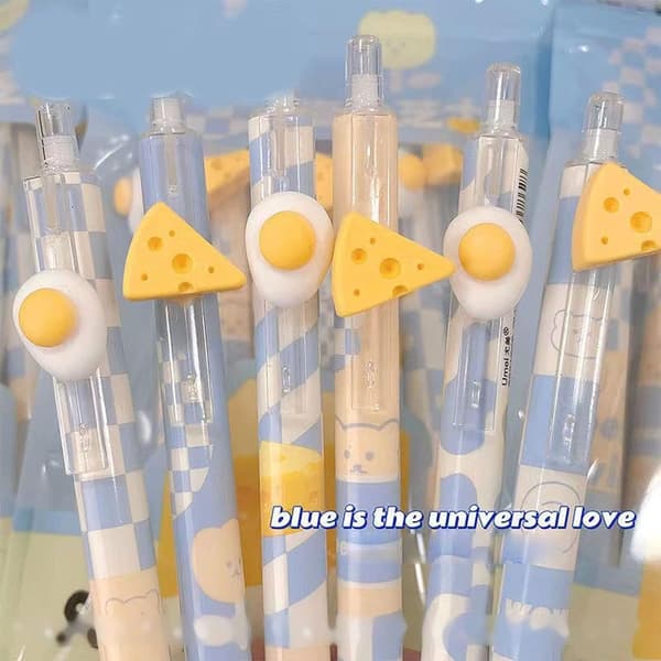 6 STK Gel Pen Sort Refill Pen Kuglepen