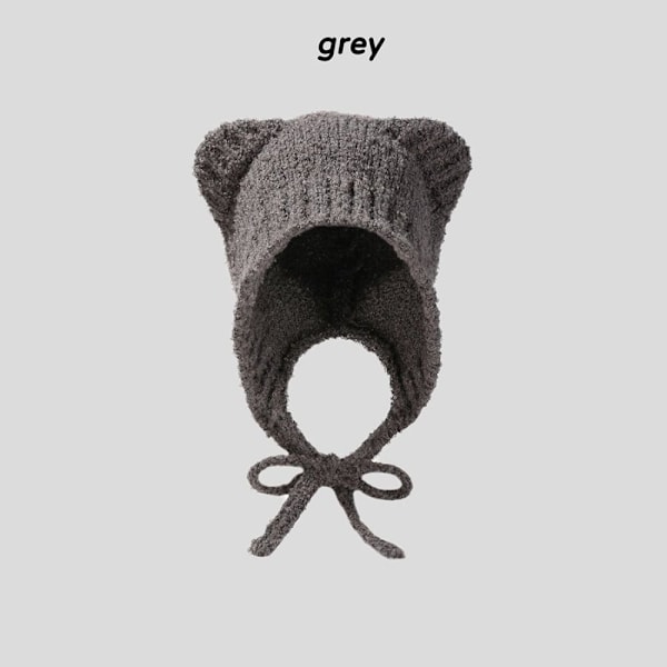 Neulottu cap Bear Ears GRAY Grey