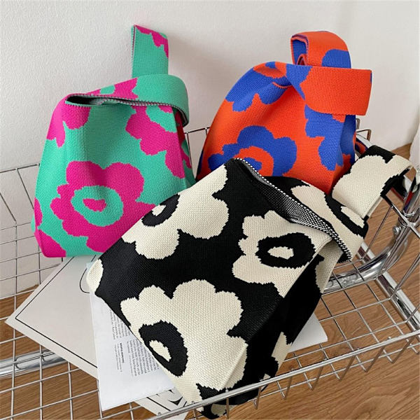 Stickad Handväska Handväska SVART black