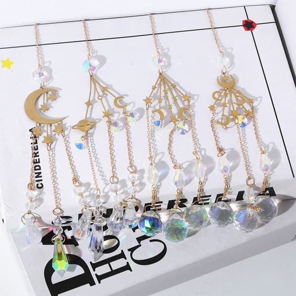 Star Moon Sun Catchers Crystal Pendant 2 2 2