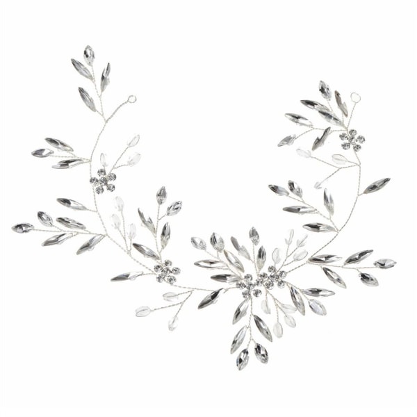 White Crystal Pannband Rhinestone Hårband Tiara smycken