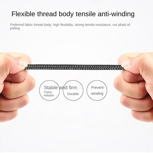 Snabbladdning Type-C datakabel SVART ANDROID ANDROID BLACK Android-Android