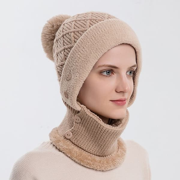Ørebeskyttelse Ulllue Beanie Hat Skjerf BEIGE Beige