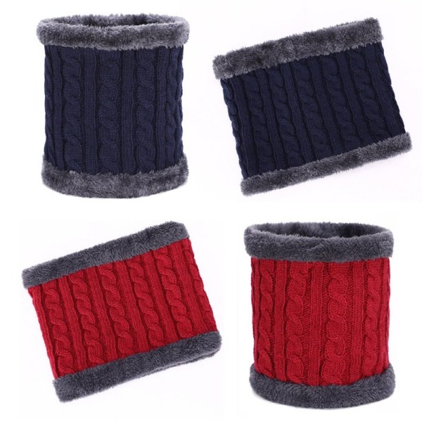 Stickad halsduk tjock halsring NAVY navy