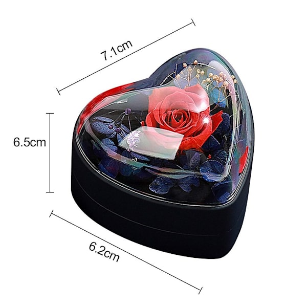 Hjerte Eternal Flower Gaveæske Ring Medaljon Opbevaringsboks PINK Pink Pendant box-Pendant box