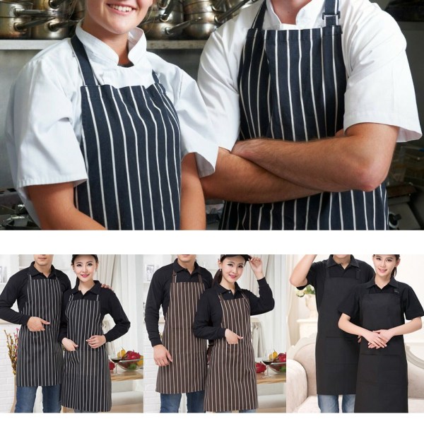 Kockförkläde Rent Pinafore KAFFE Ränder